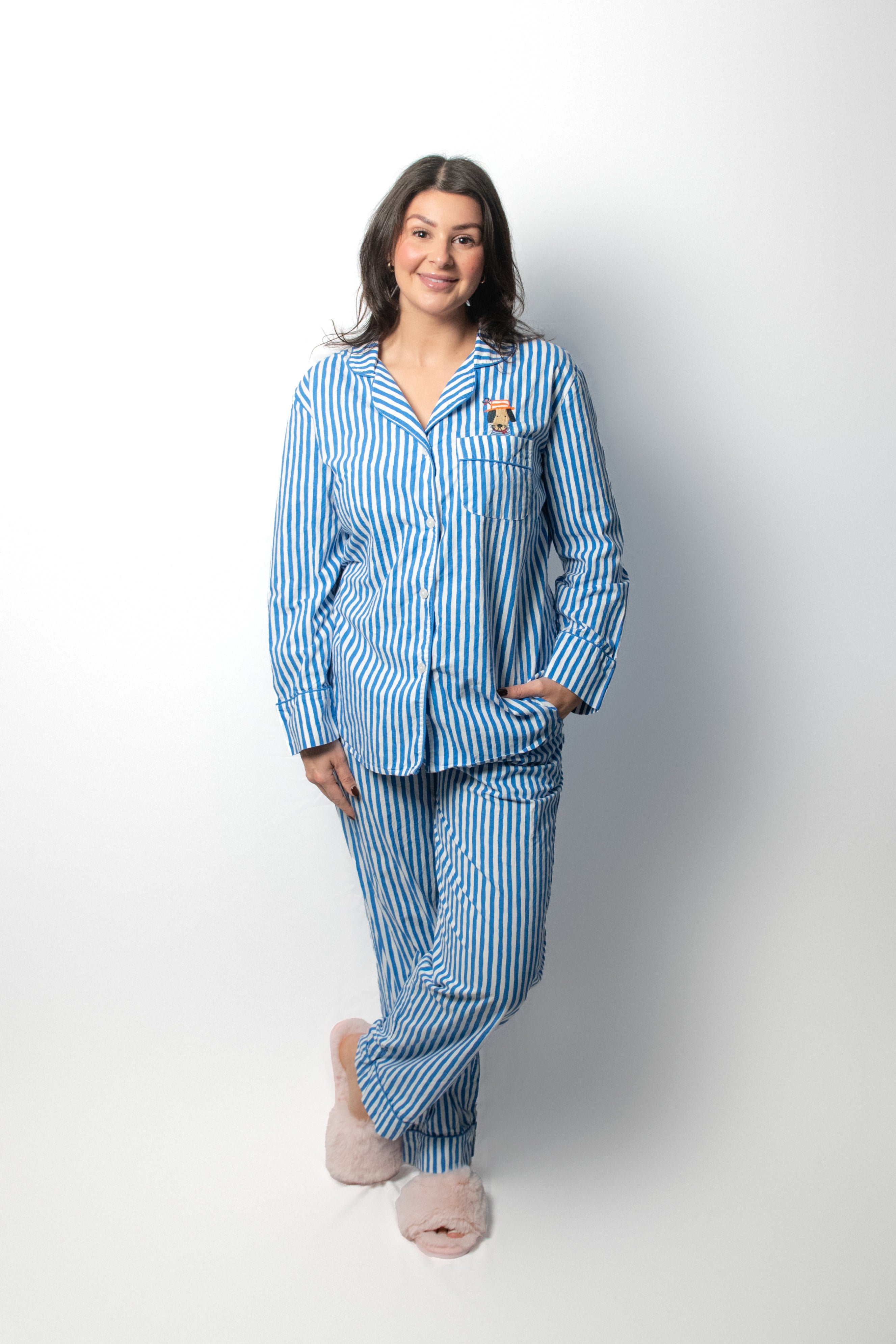 Blue Striped Pajama Set