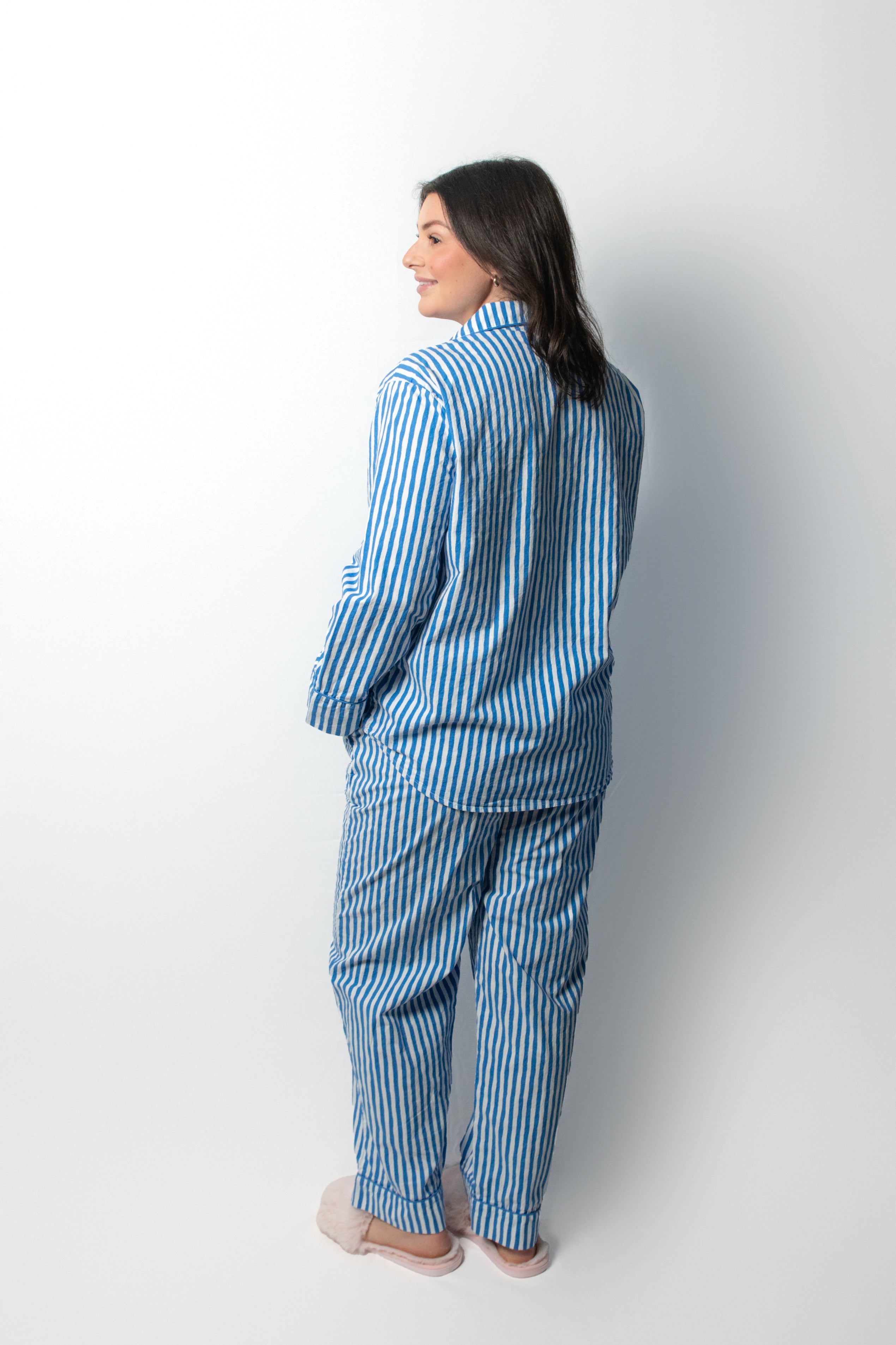 Blue Striped Pajama Set