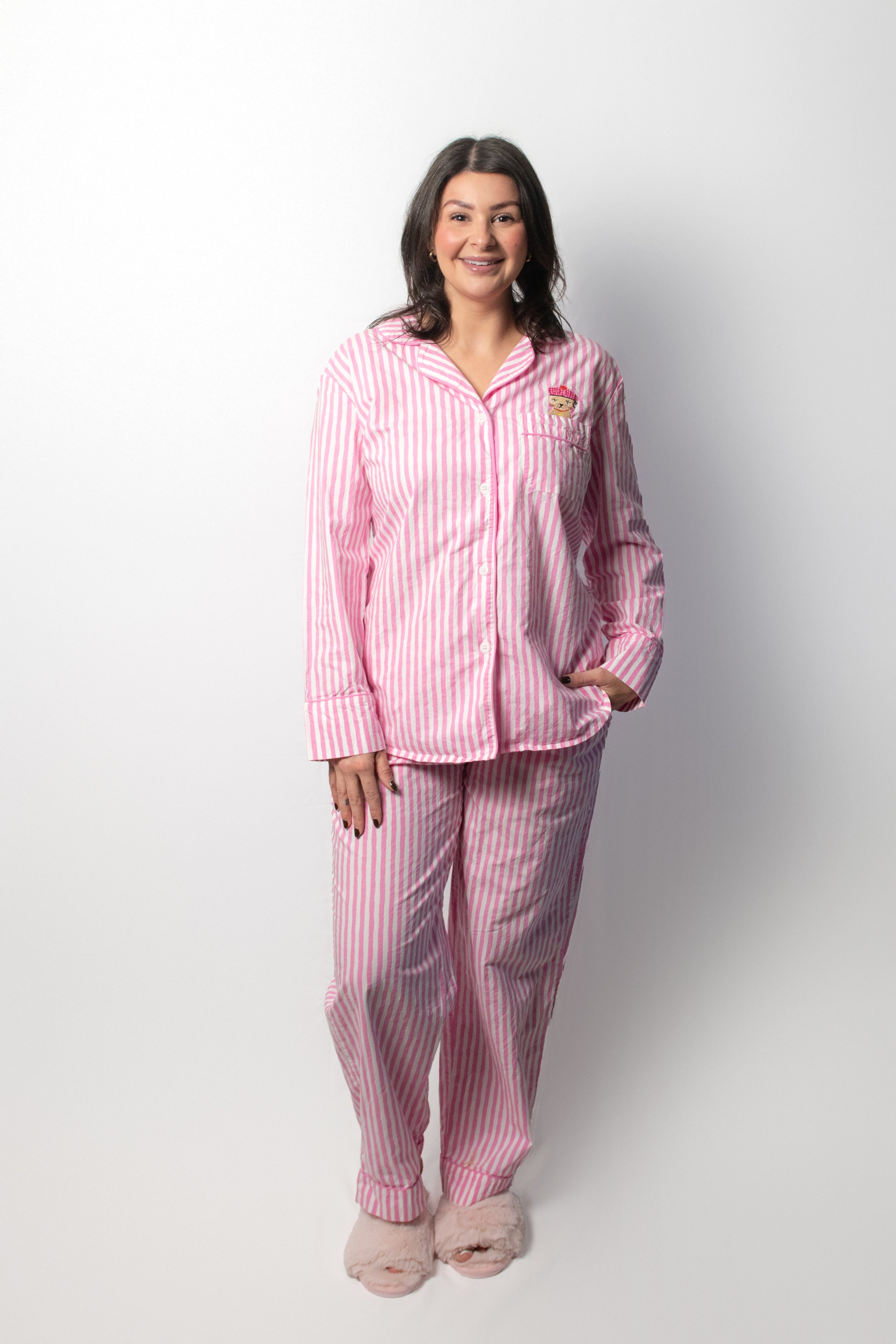 Pink Striped Pajama Set