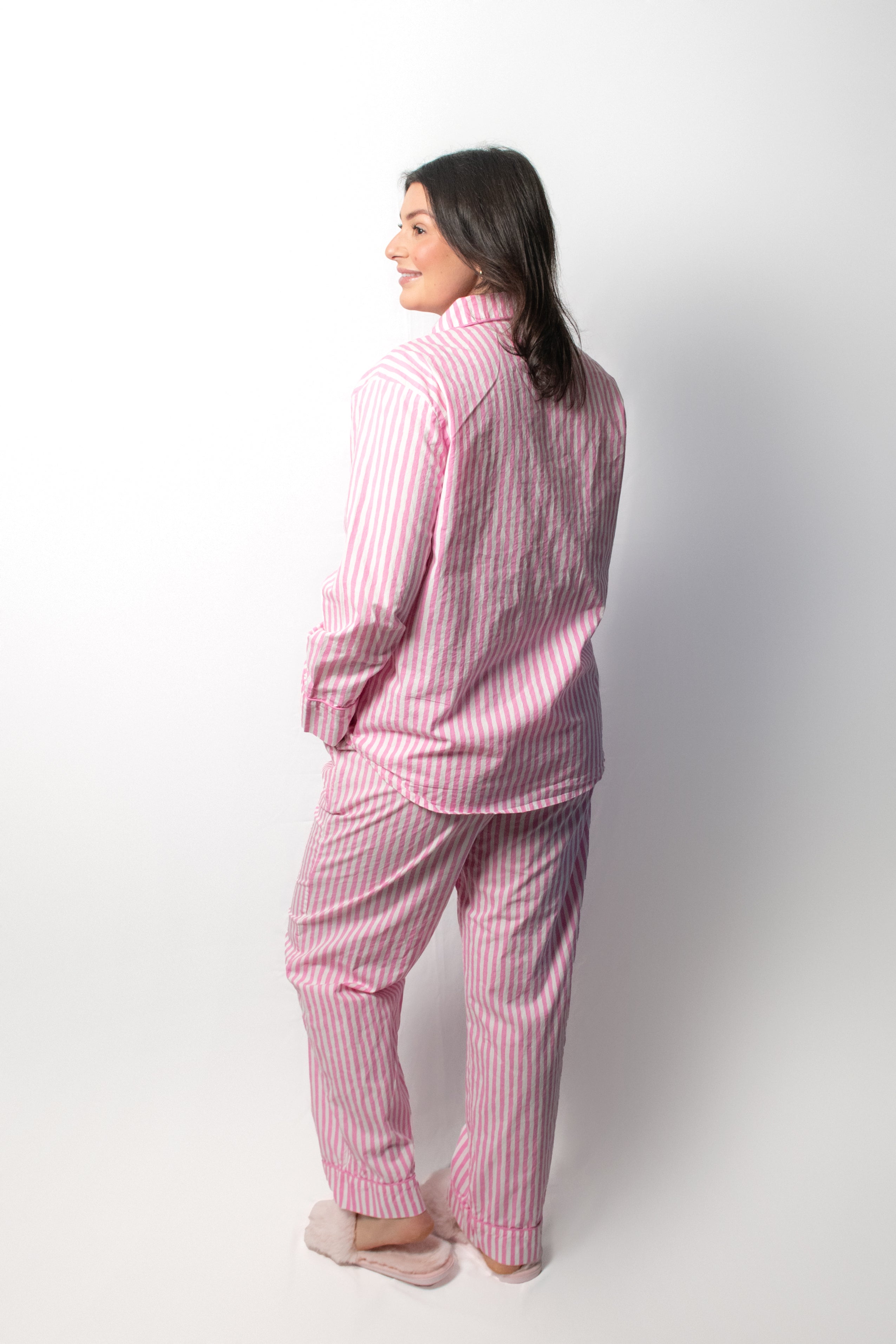 Pink Striped Pajama Set