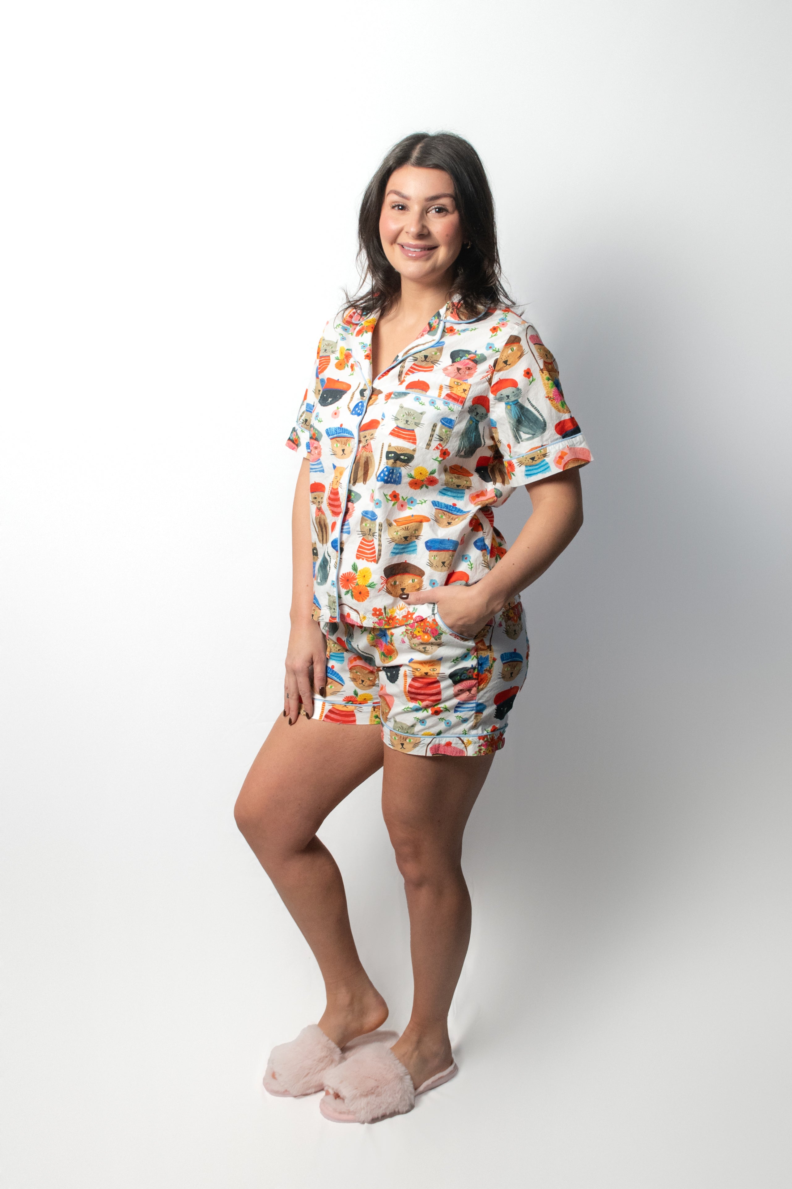 Ooh La La Cats Meow Short Pajama Set