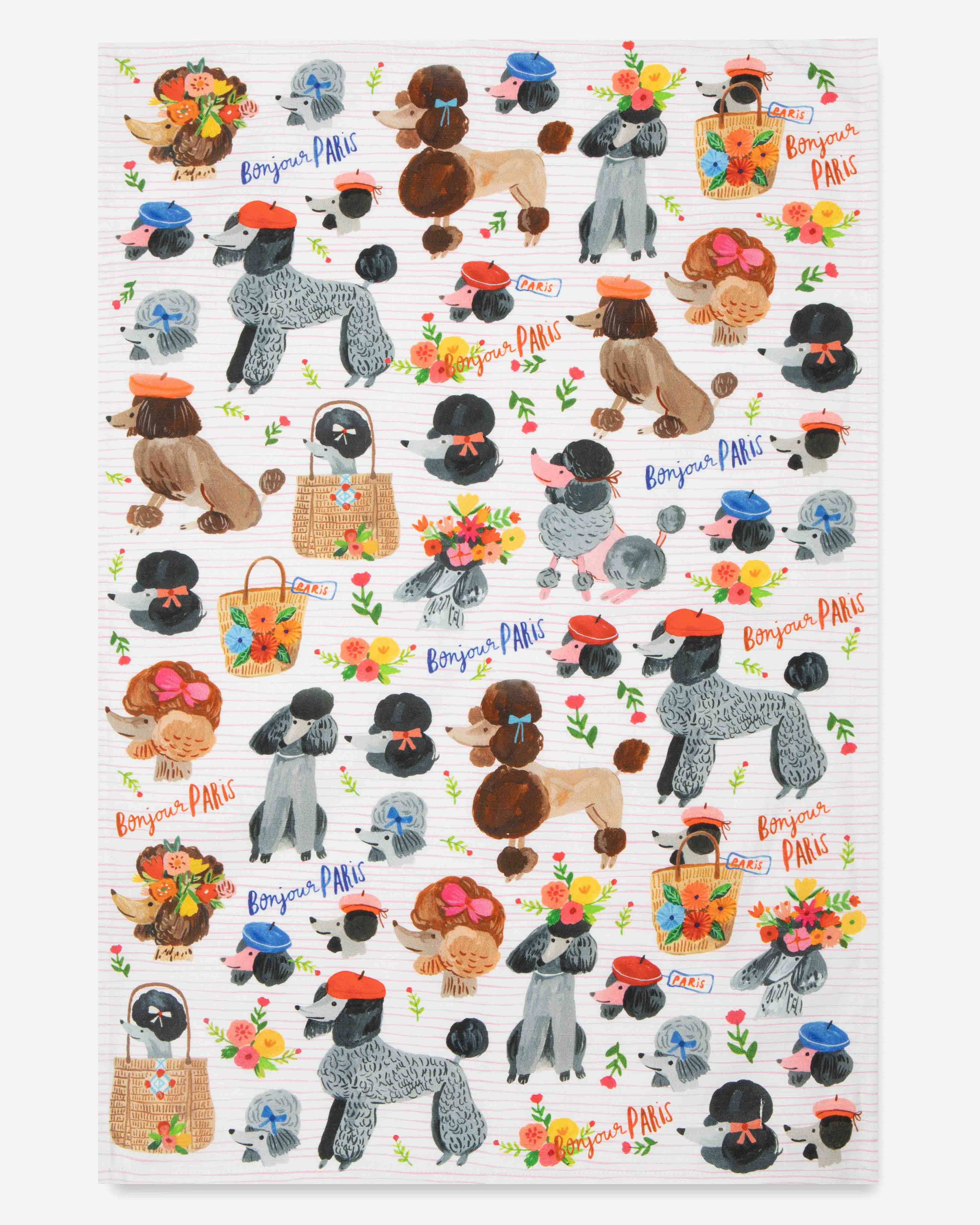 Ooh La La Poodles Tea Towel