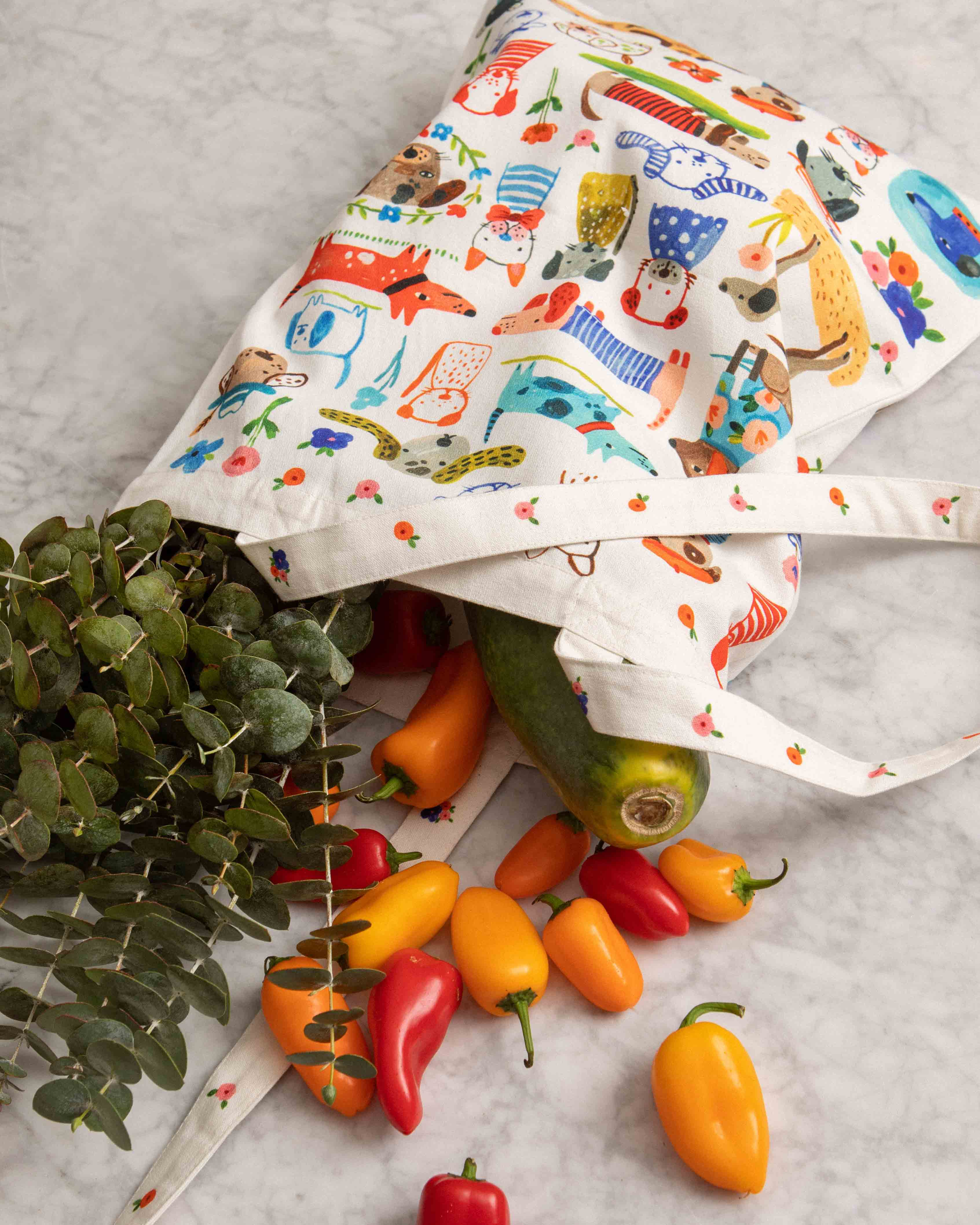 Painted Dog Tote Bag