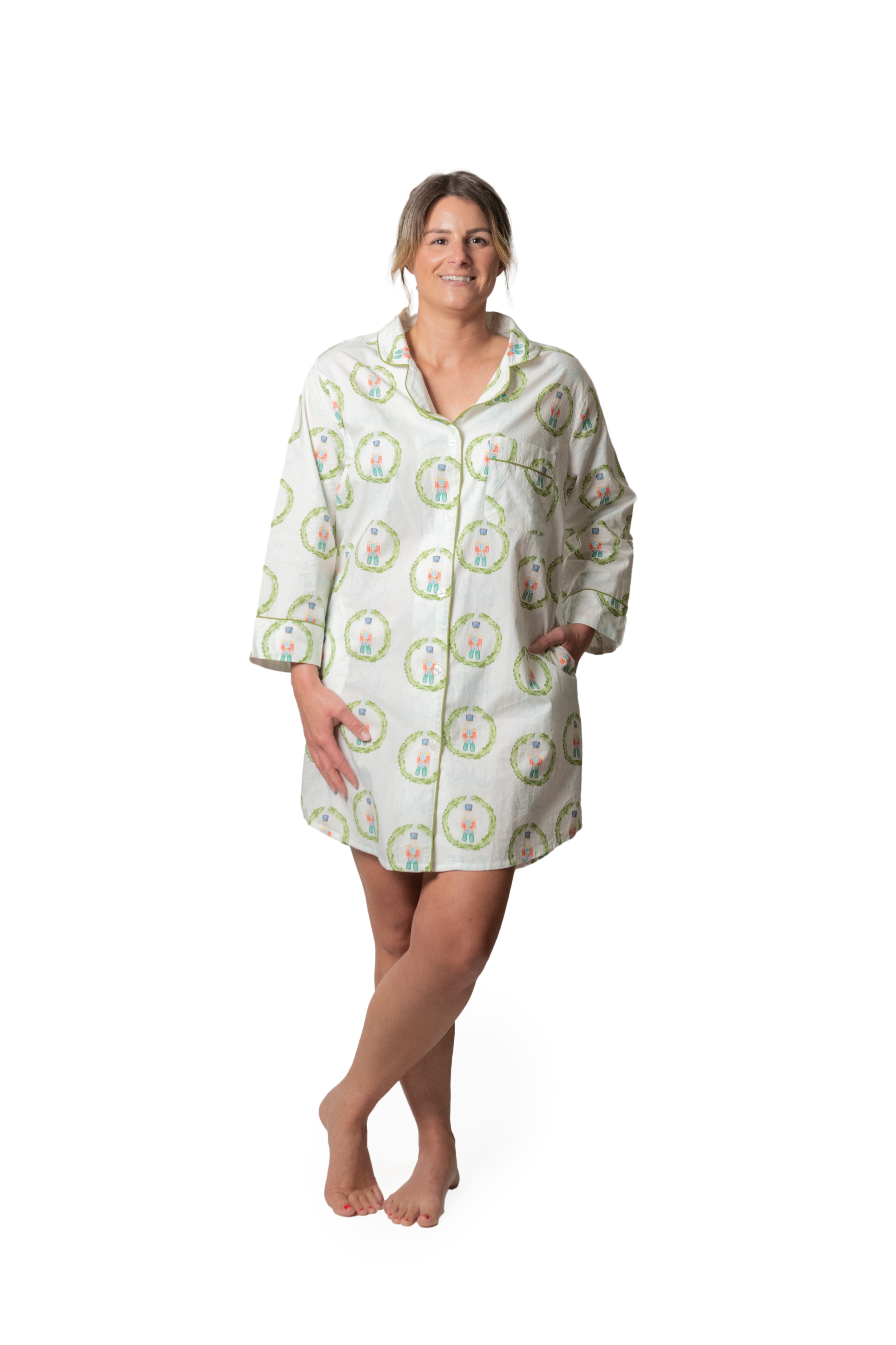 "Hippopotamus & Nutcracker" Long Shirt Pajamas